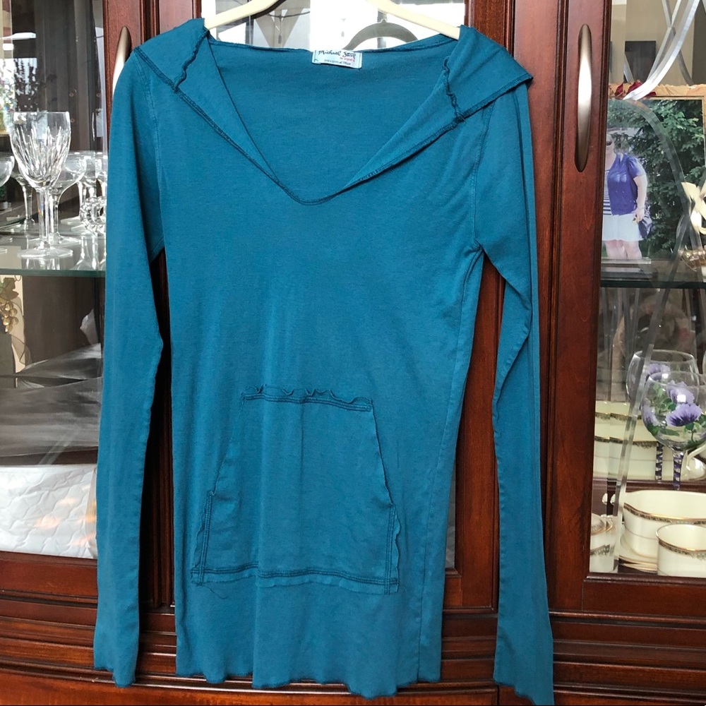 Michael Stars Long Sleeve Hoodie Teal